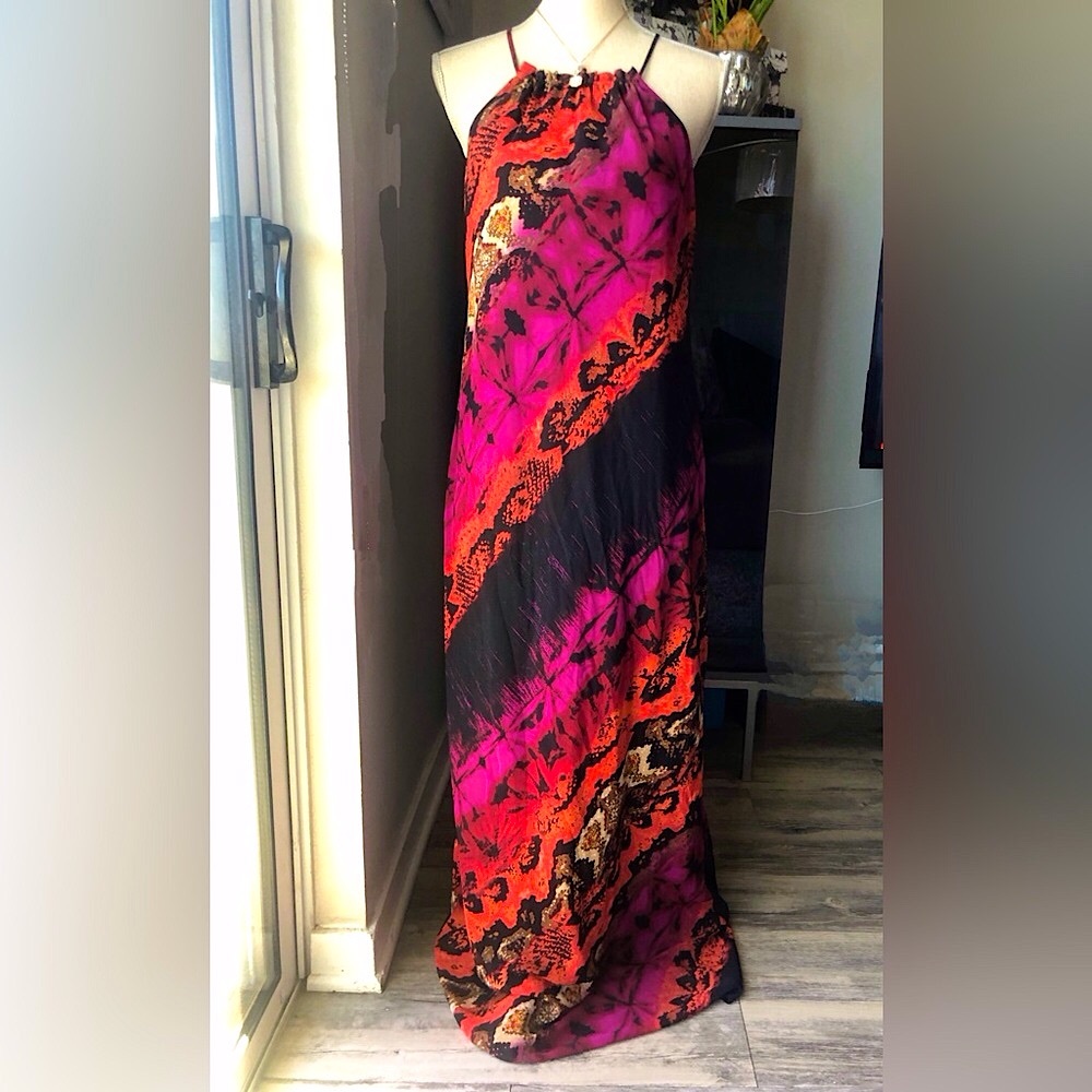NWT Emma & Michele Vibrant Multicolor Maxi Dress - Sz 6